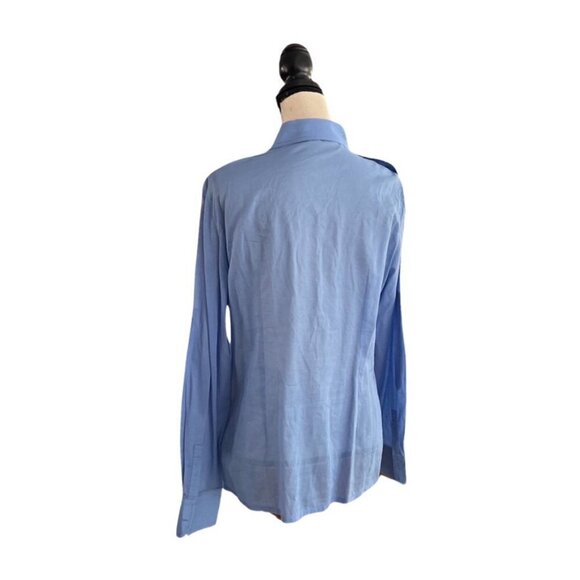 Tory Burch light blue cotton button down shirt size 12 - Picture 2 of 7